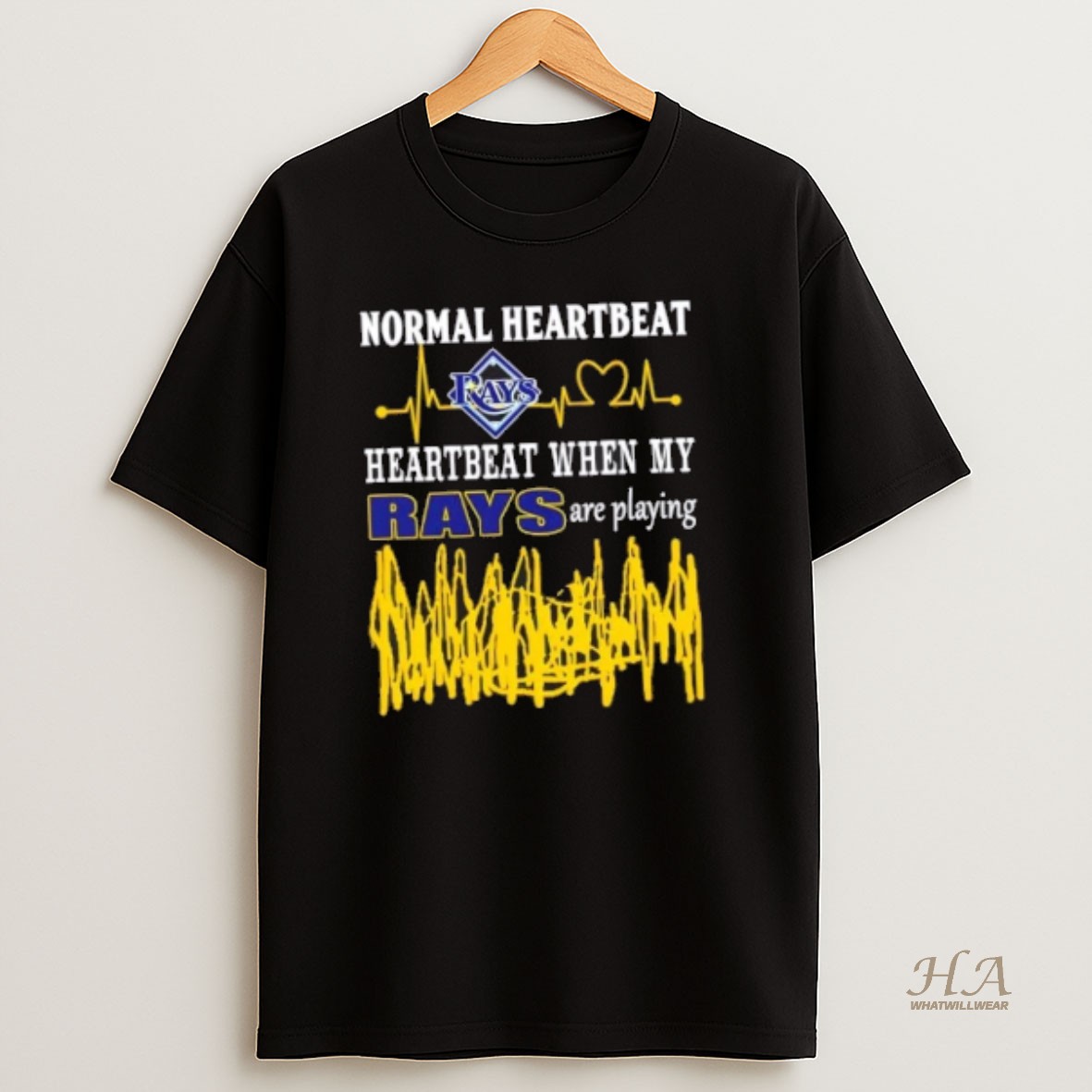 Official Normal Heartbeat Heartbeat When My Tampa Bay Rays Baseball Are Playing T Shirt