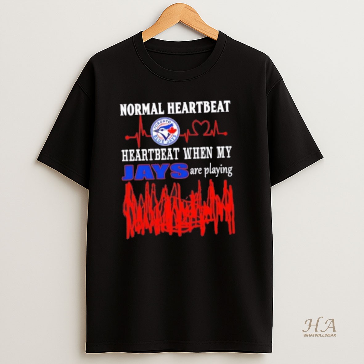 Official Normal Heartbeat Heartbeat When My Toronto Blue Jays Baseball Are Playing T Shirt