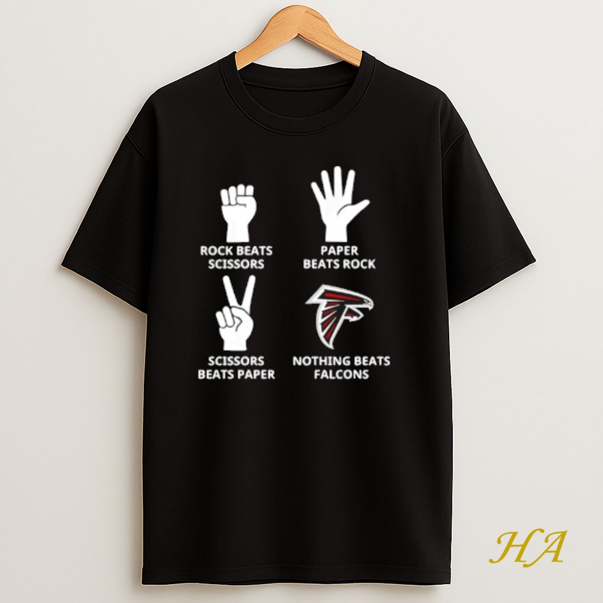 Official Nothing Beats Atlanta Falcons Rock Beats Scissors Paper Beats Rock T Shirt