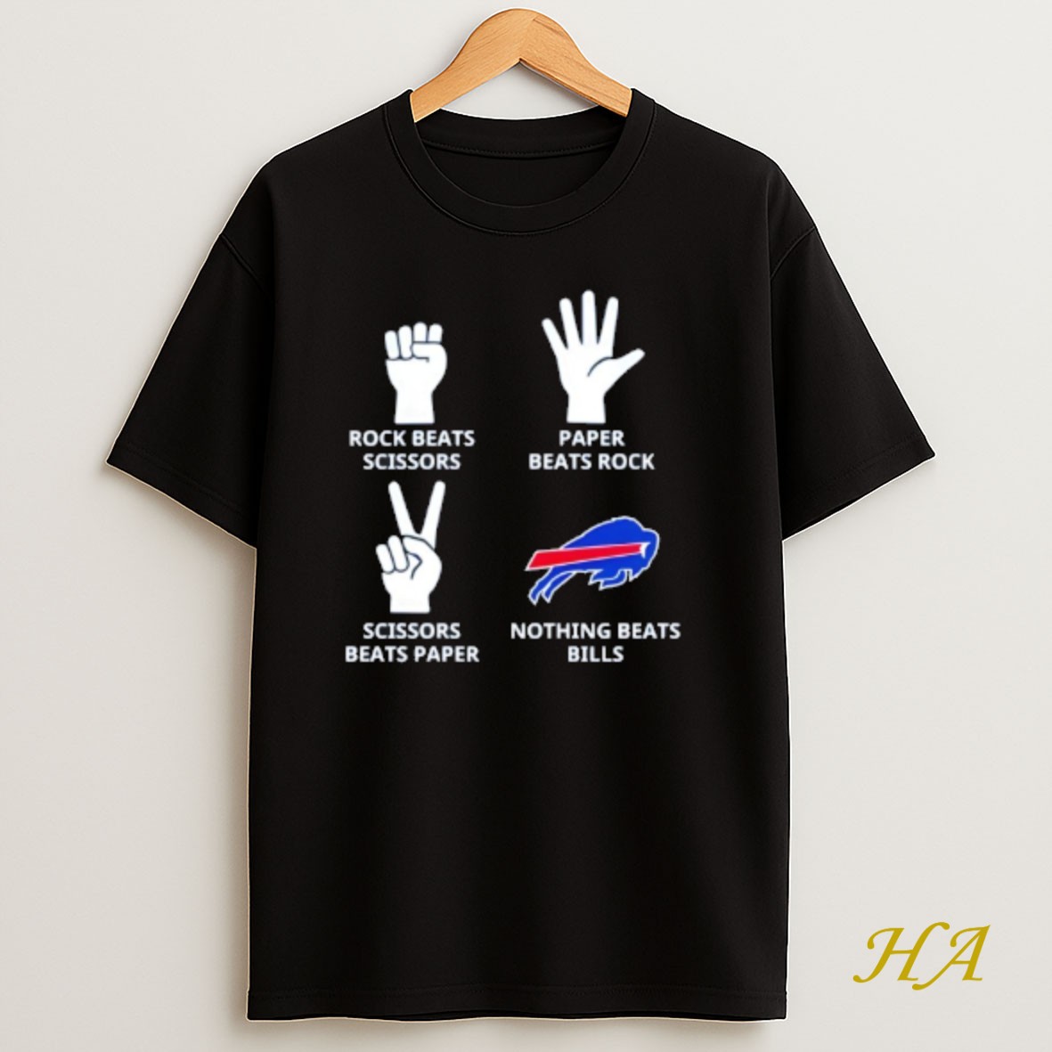 Official Nothing Beats Buffalo Bills Rock Beats Scissors Paper Beats Rock T Shirt