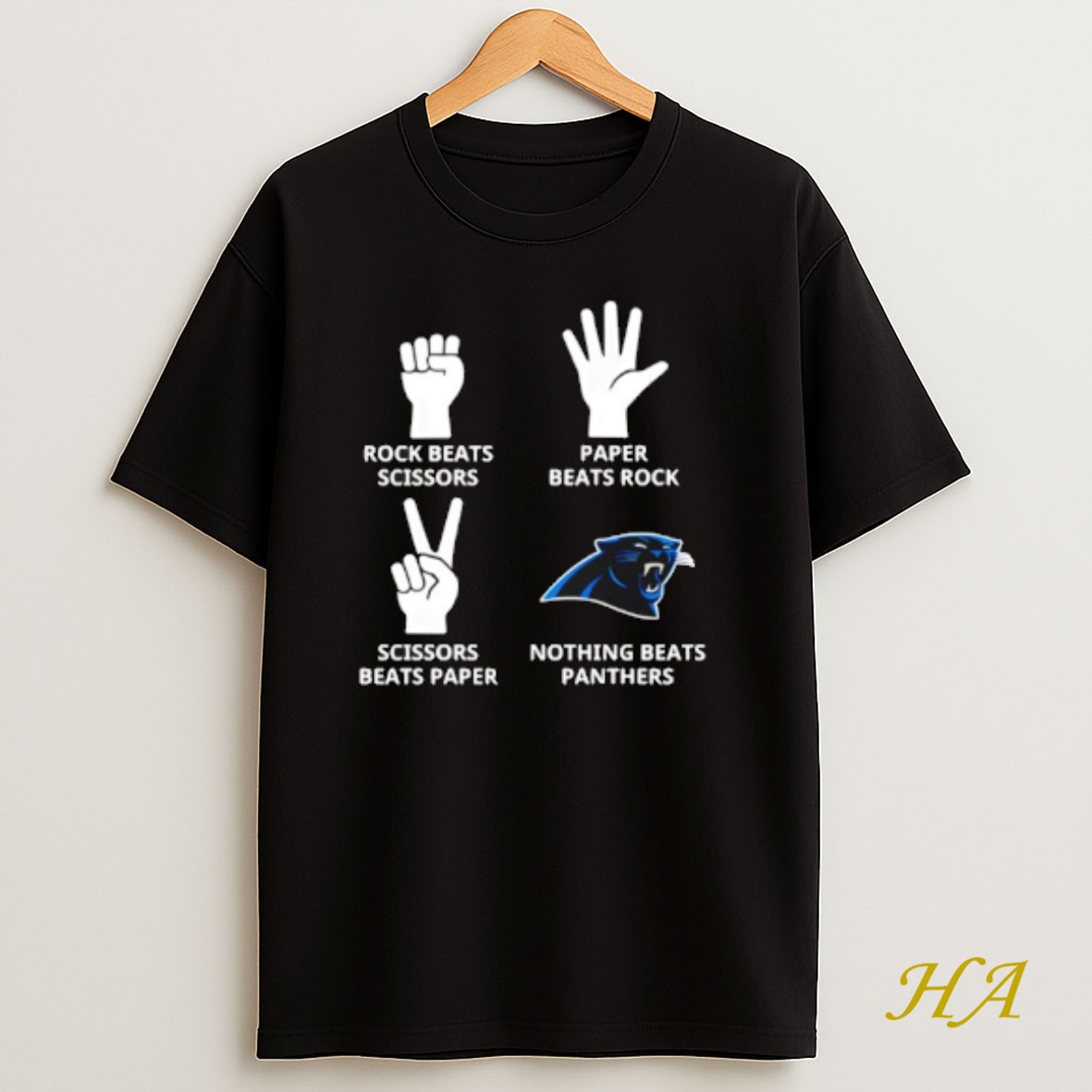 Official Nothing Beats Carolina Panthers Rock Beats Scissors Paper Beats Rock T Shirt