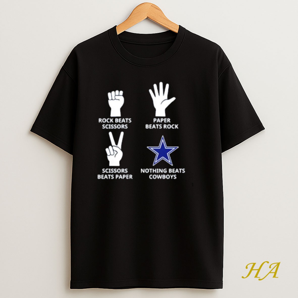 Official Nothing Beats Dallas Cowboys Rock Beats Scissors Paper Beats Rock T Shirt