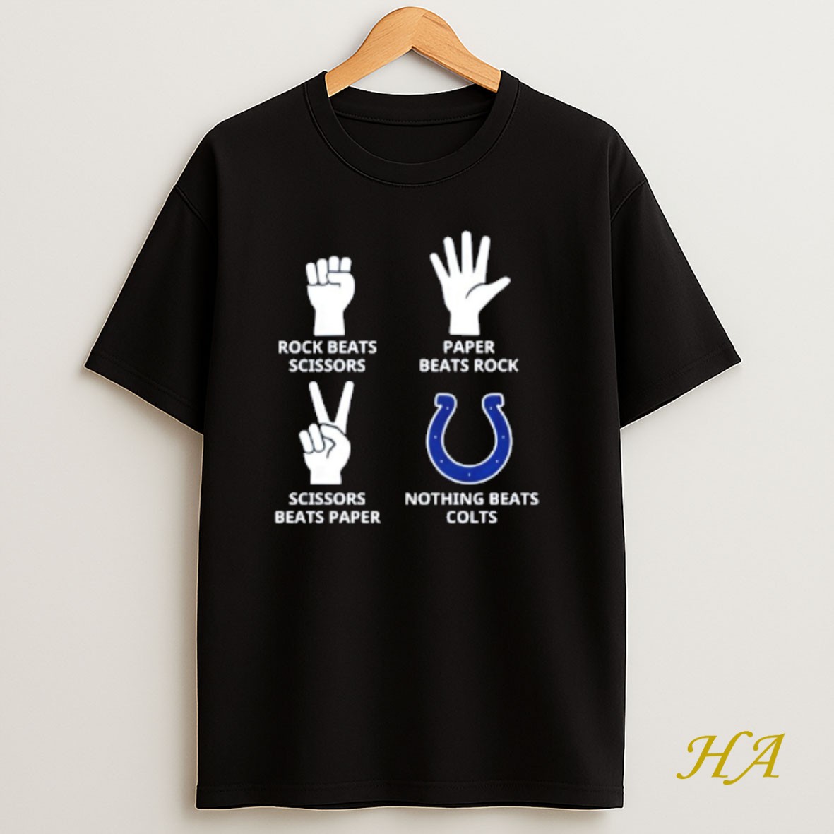 Official Nothing Beats Indianapolis Colts Rock Beats Scissors Paper Beats Rock T Shirt