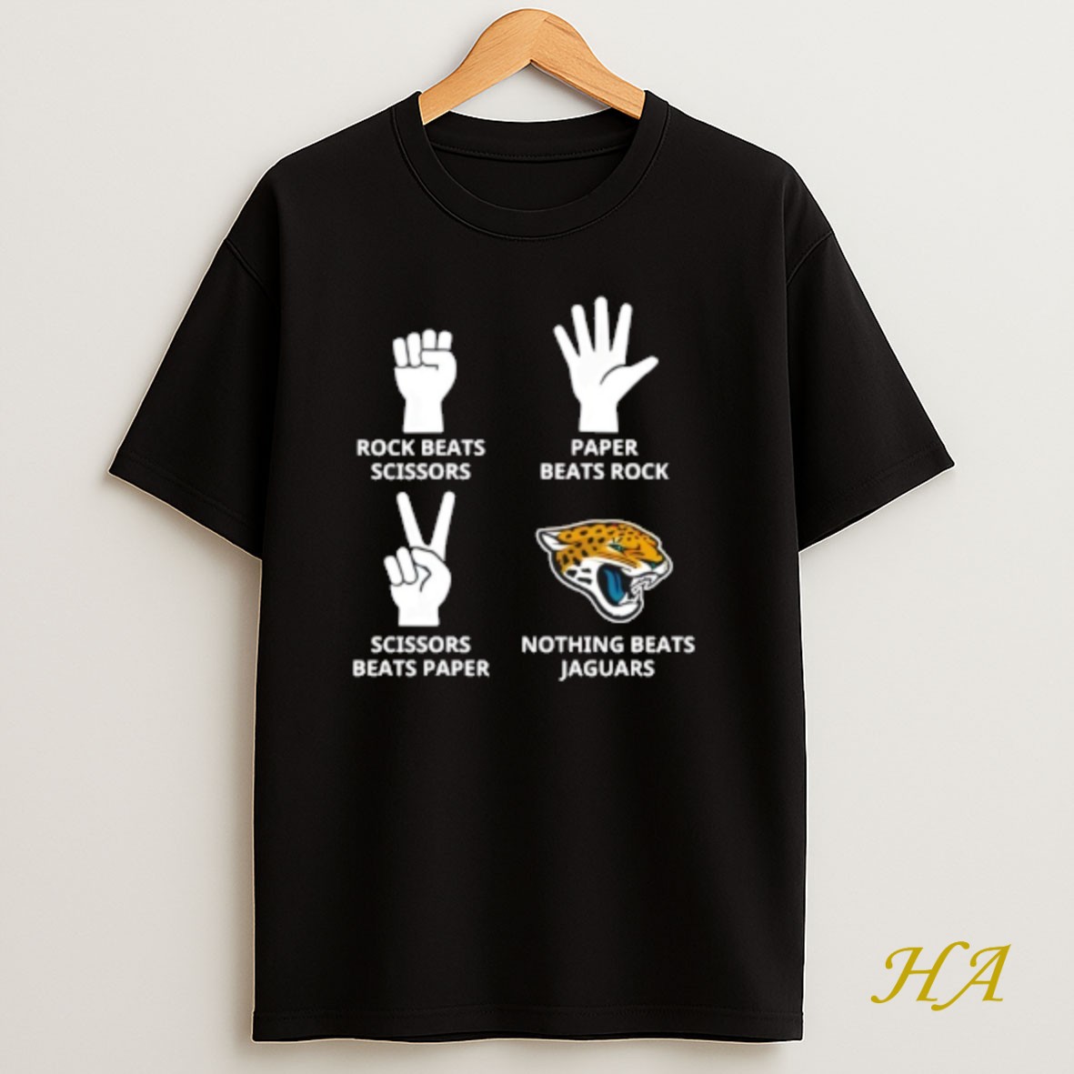 Official Nothing Beats Jacksonville Jaguars Rock Beats Scissors Paper Beats Rock T Shirt