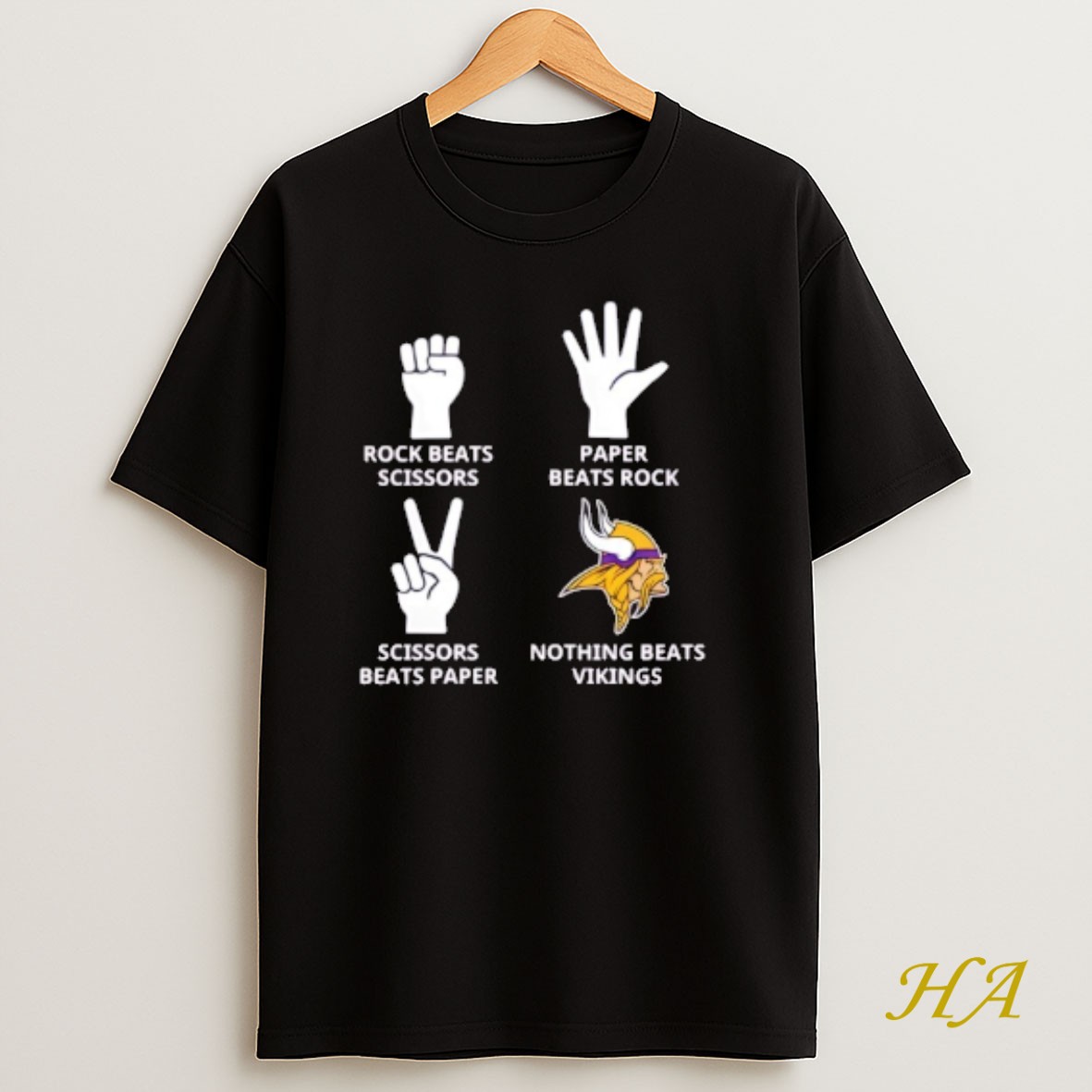 Official Nothing Beats Minnesota Vikings Rock Beats Scissors Paper Beats Rock T Shirt
