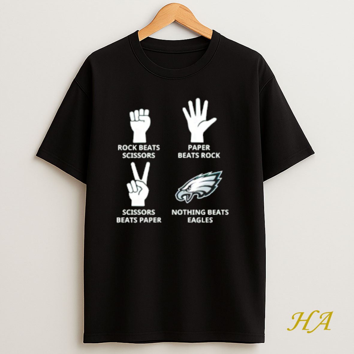 Official Nothing Beats Philadelphia Eagles Rock Beats Scissors Paper Beats Rock T Shirt