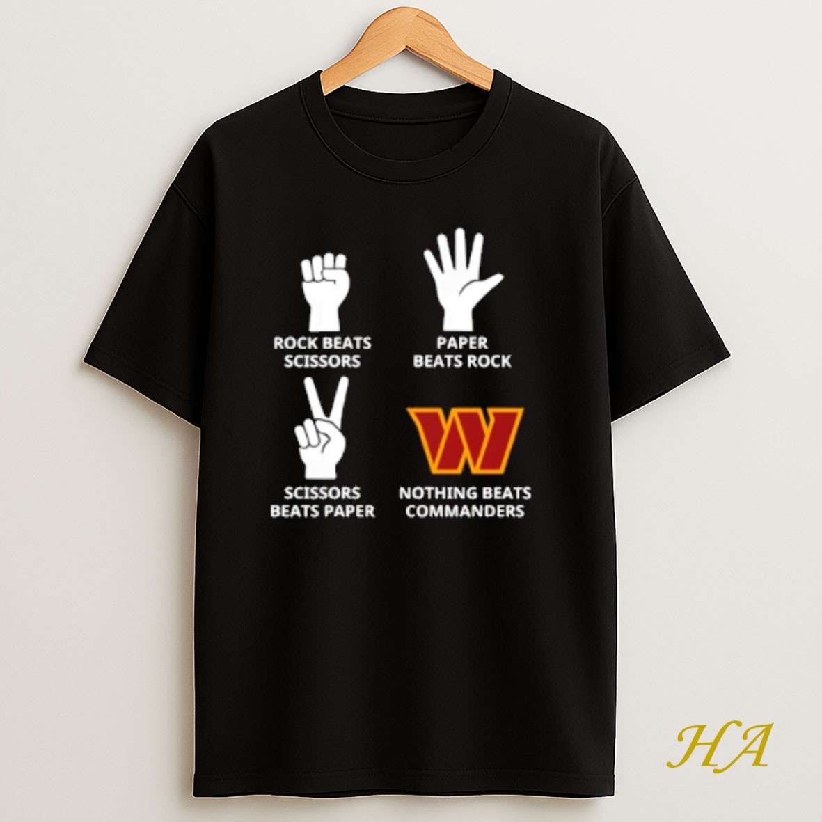 Official Nothing Beats Washington Commanders Rock Beats Scissors Paper Beats Rock T Shirt