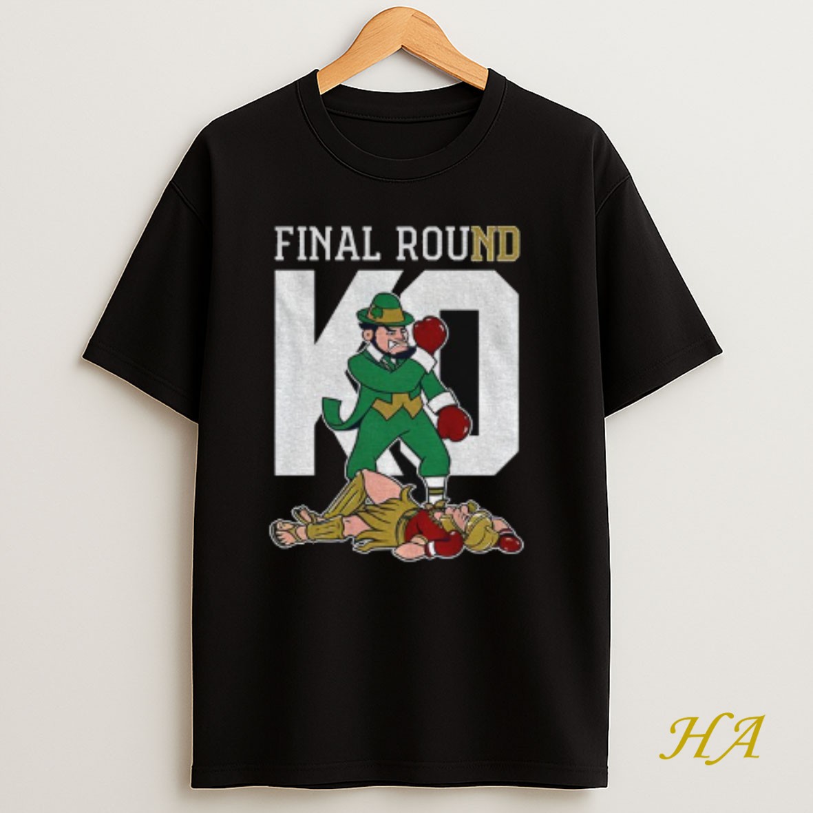 Official Notre Dame Fighting Irish Vs Usc Trojans Final Round Ko Mascot T Shirt