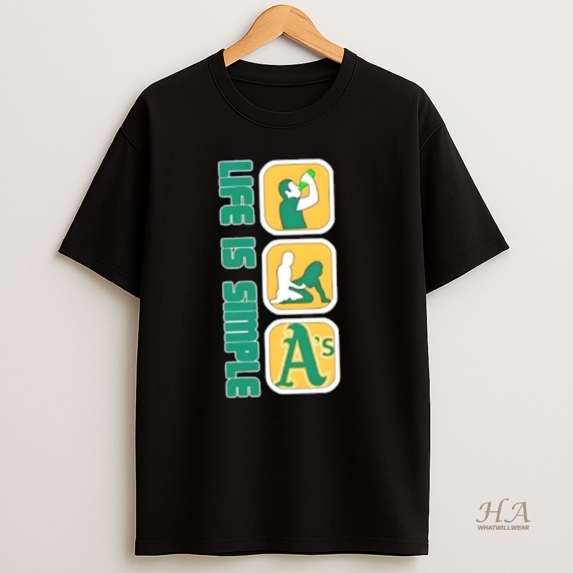 Official Oakland Athletics Baseball Life Is Simple T Shirt