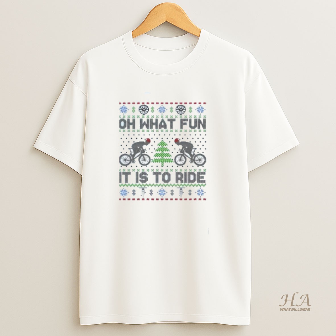 Official Oh What Fun It Is To Ride Bicycle Ugly Christmas Shirt