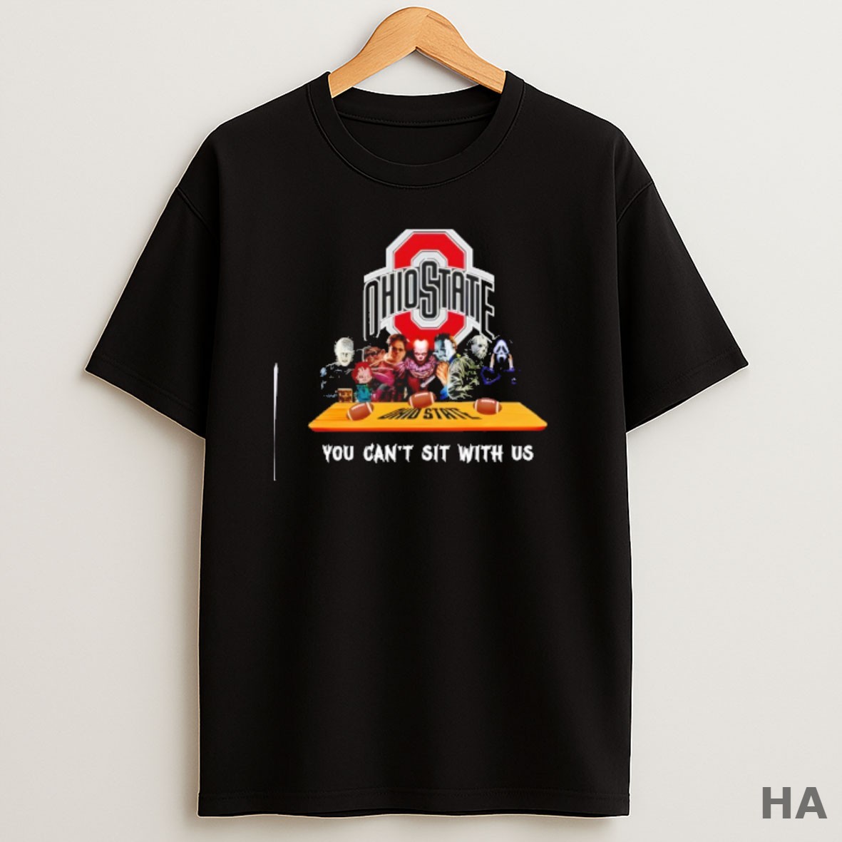 Official Ohio State Buckeyes Horror Movie Characters You Cant Sit With Us Halloween T Shirt