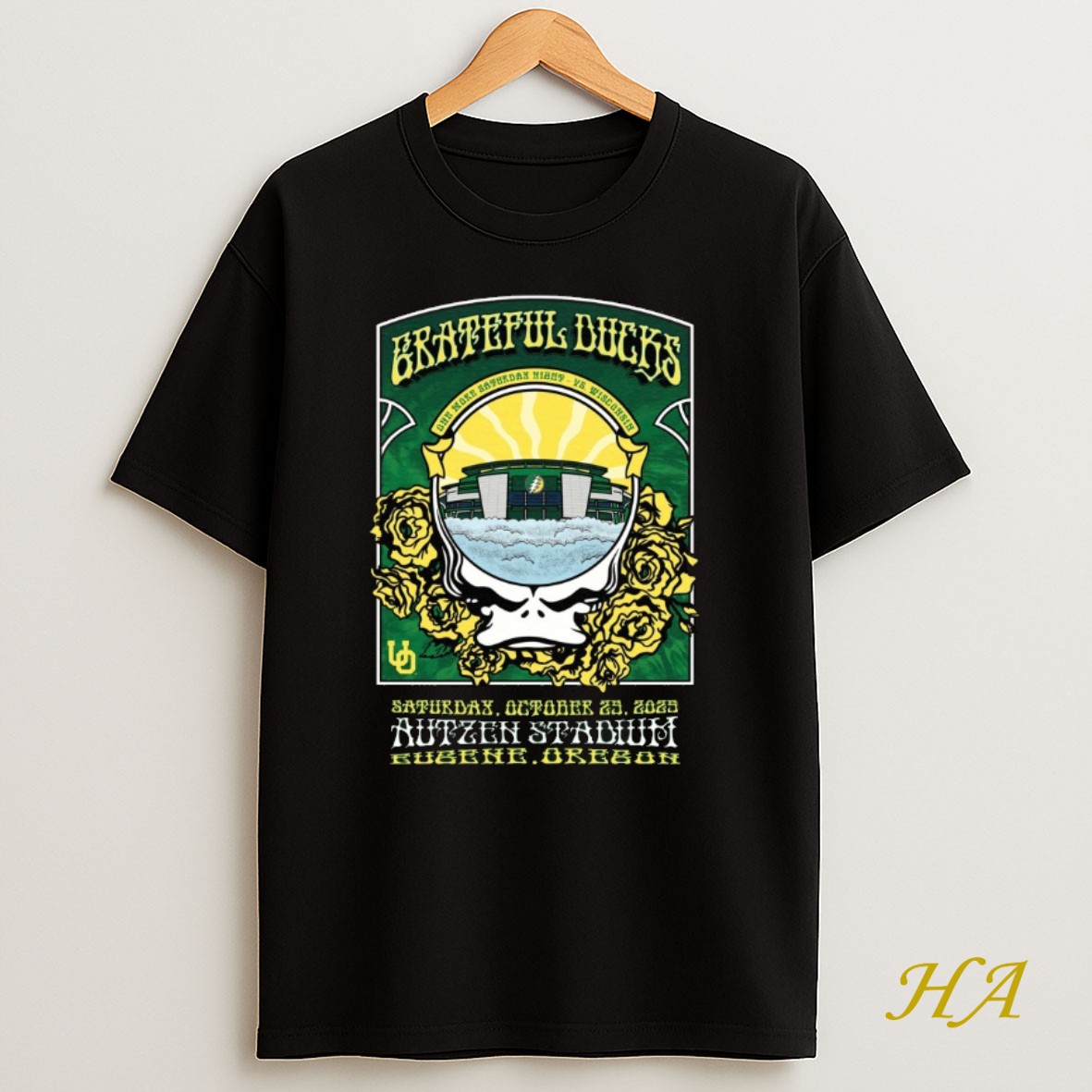 Official Oregon Ducks X Grateful Dead On October 25 2025 Oregon Ducks Vs Wisconsin Badgers Game At Autzen Stadium Shirt