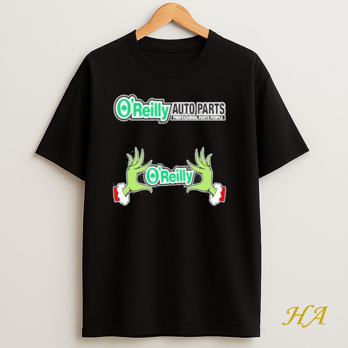 Official Oreilly Logo Grinch Hand Shirt