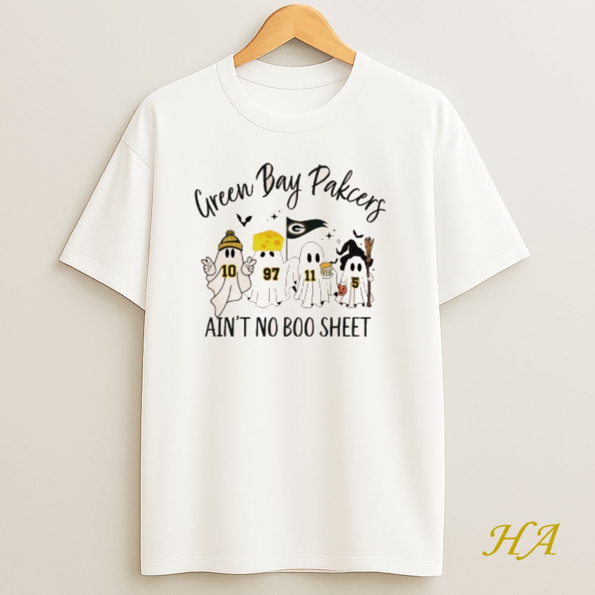 Official Packers Boo Ghost Green Bay Pakcers Aint No Boo Sheet Halloween Shirt