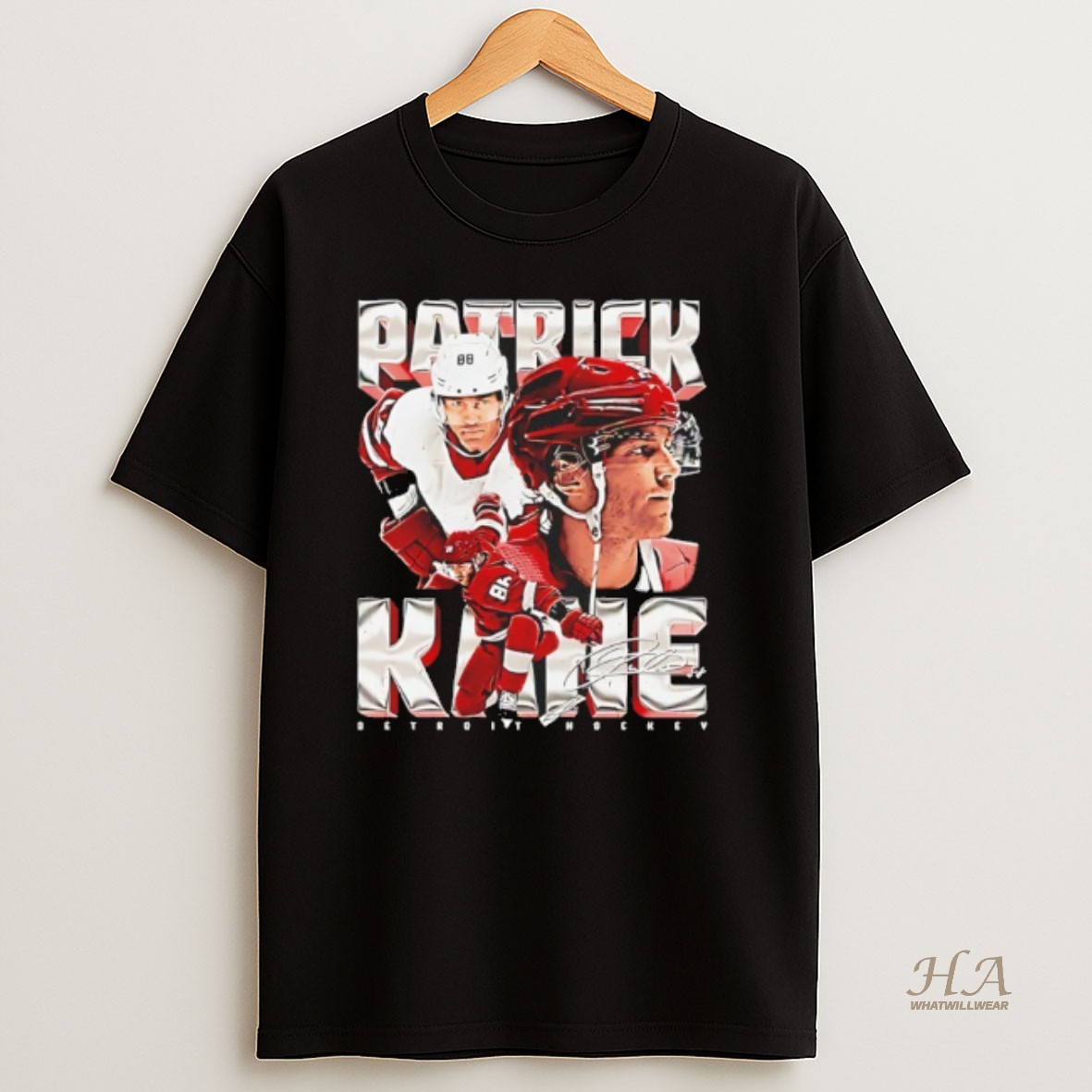 Official Patrick Kane Detroit Red Wings Player Collage Autographed Shirt