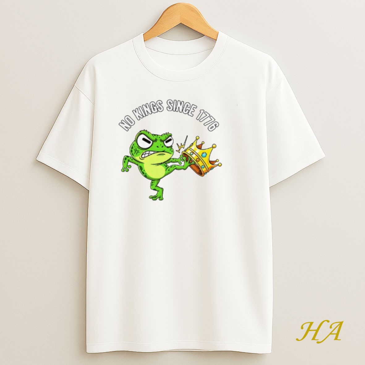 Official Patriotic Frog No Kings Since 1776 American Independence T Shirt