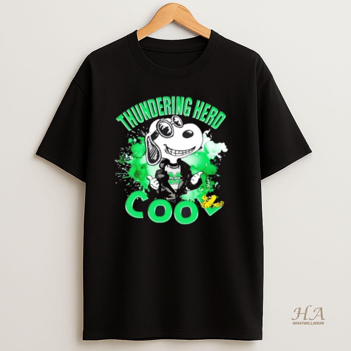 Official Peanuts Snoopy X Marshall Thundering Herd Football Cool Shirt