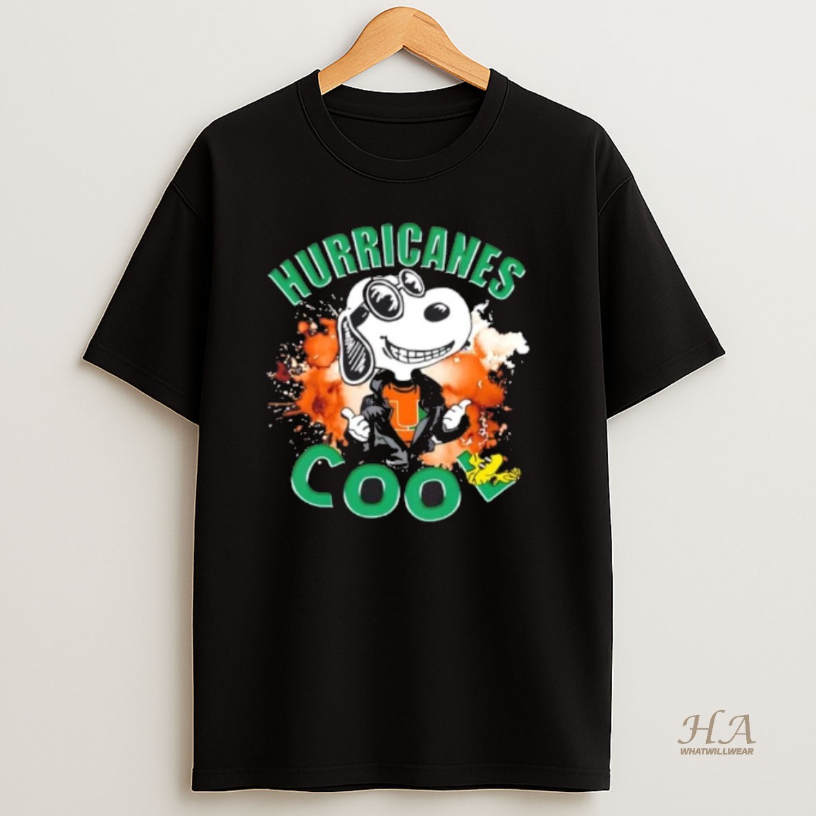 Official Peanuts Snoopy X Miami Hurricanes Football Cool Shirt
