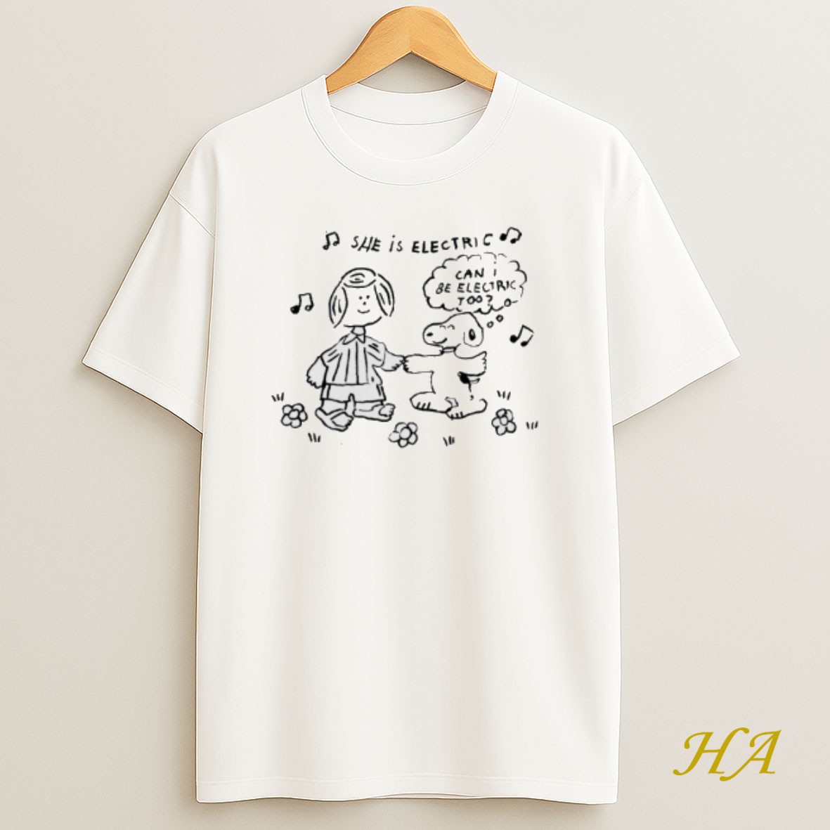 Official Peanuts She Is Electric Can I Be Electric Too Shirt
