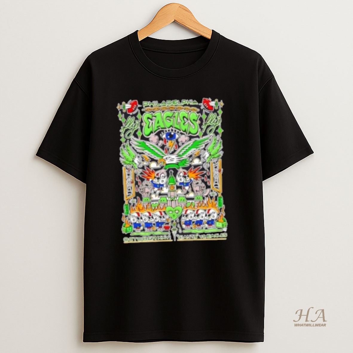 Official Philadelphia Eagles Fly Eagles Fly October Xxvi Giants Vs Eagles T Shirt