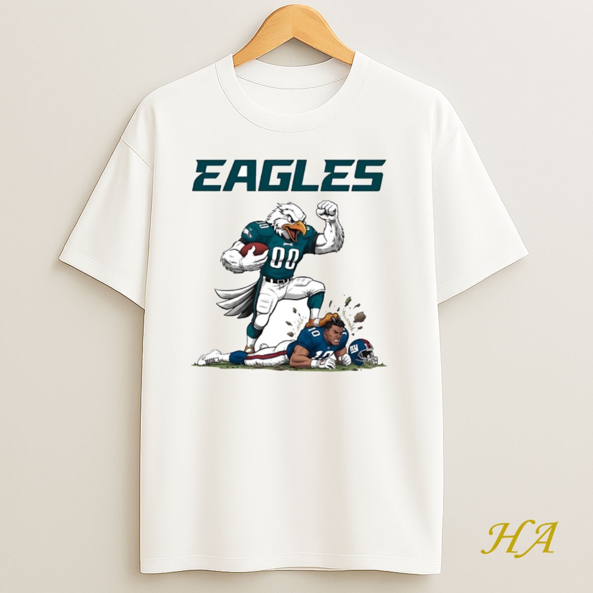 Official Philadelphia Eagles Tread On New York Giants Mascot T Shirt
