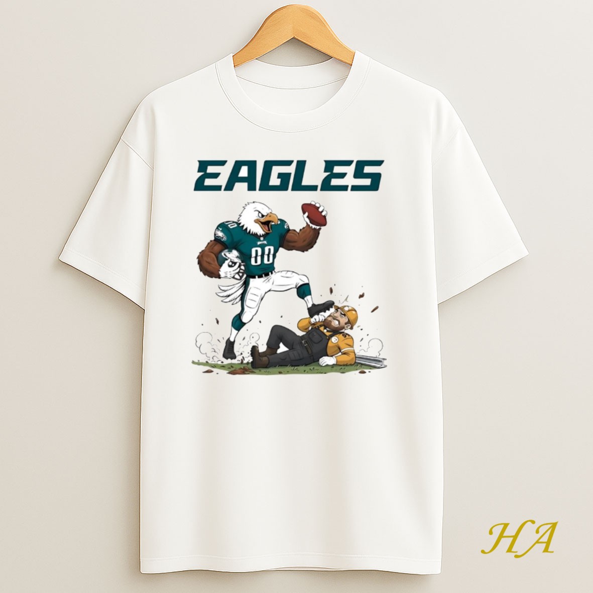 Official Philadelphia Eagles Tread On Pittsburgh Steelers Mascot T Shirt