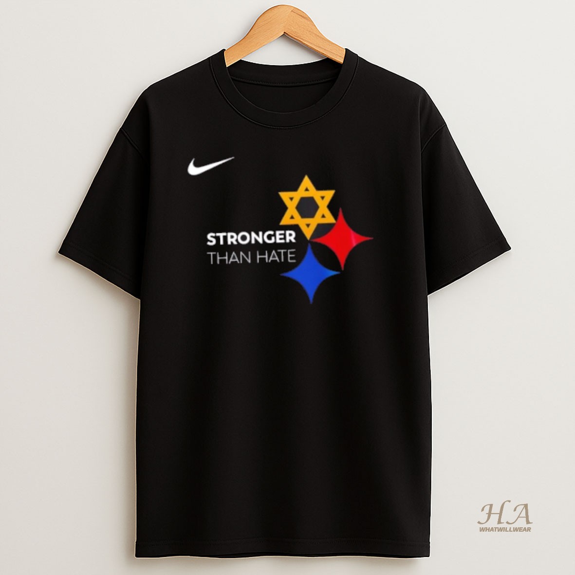 Official Pittsburgh Steelers Football Stronger Than Hate 2 Sided T Shirt