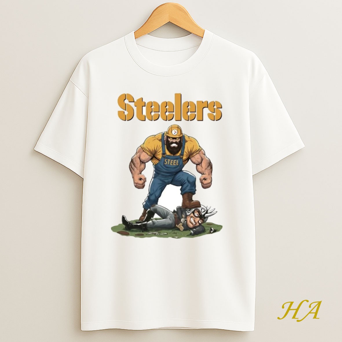 Official Pittsburgh Steelers Tread On Las Vegas Raiders Mascot T Shirt