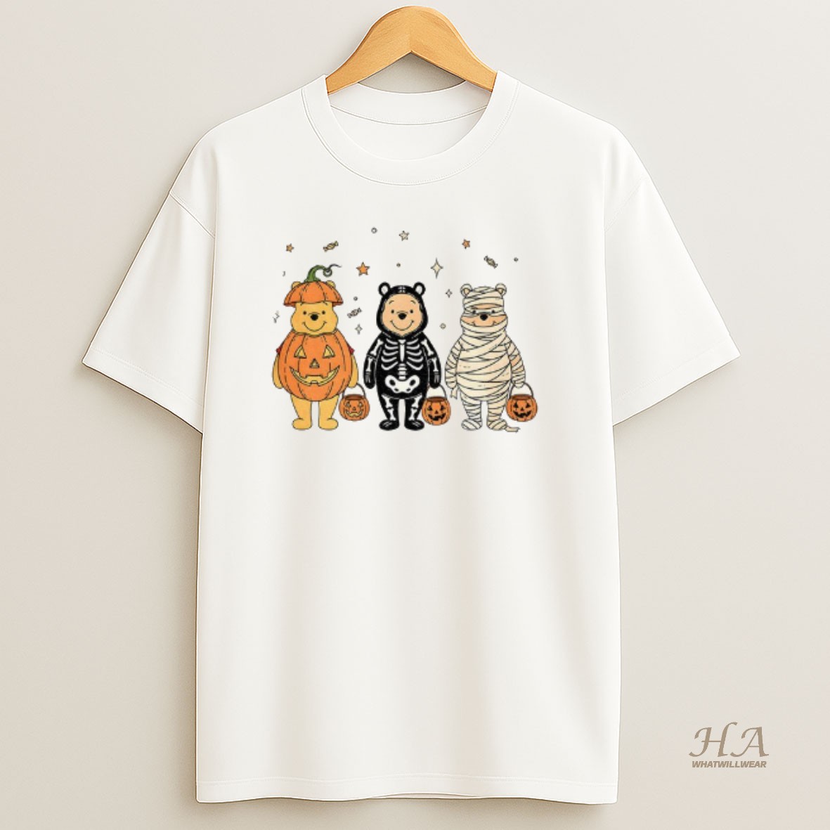 Official Pooh Fall Spooky Vibes Pumpkin Trick Or Treat Halloween T Shirt