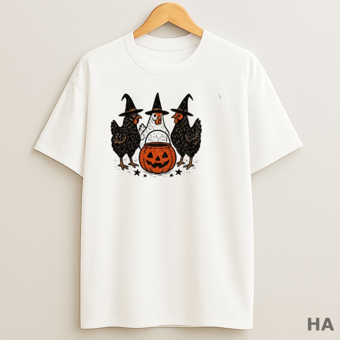 Official Pumpkin Chicken Witch Fall Retro Halloween T Shirt