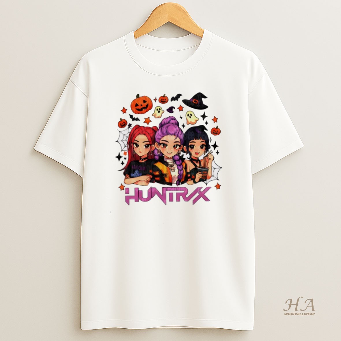 Official Retro Huntrix Halloween Kpop Demon Hunter Inspired T Shirt