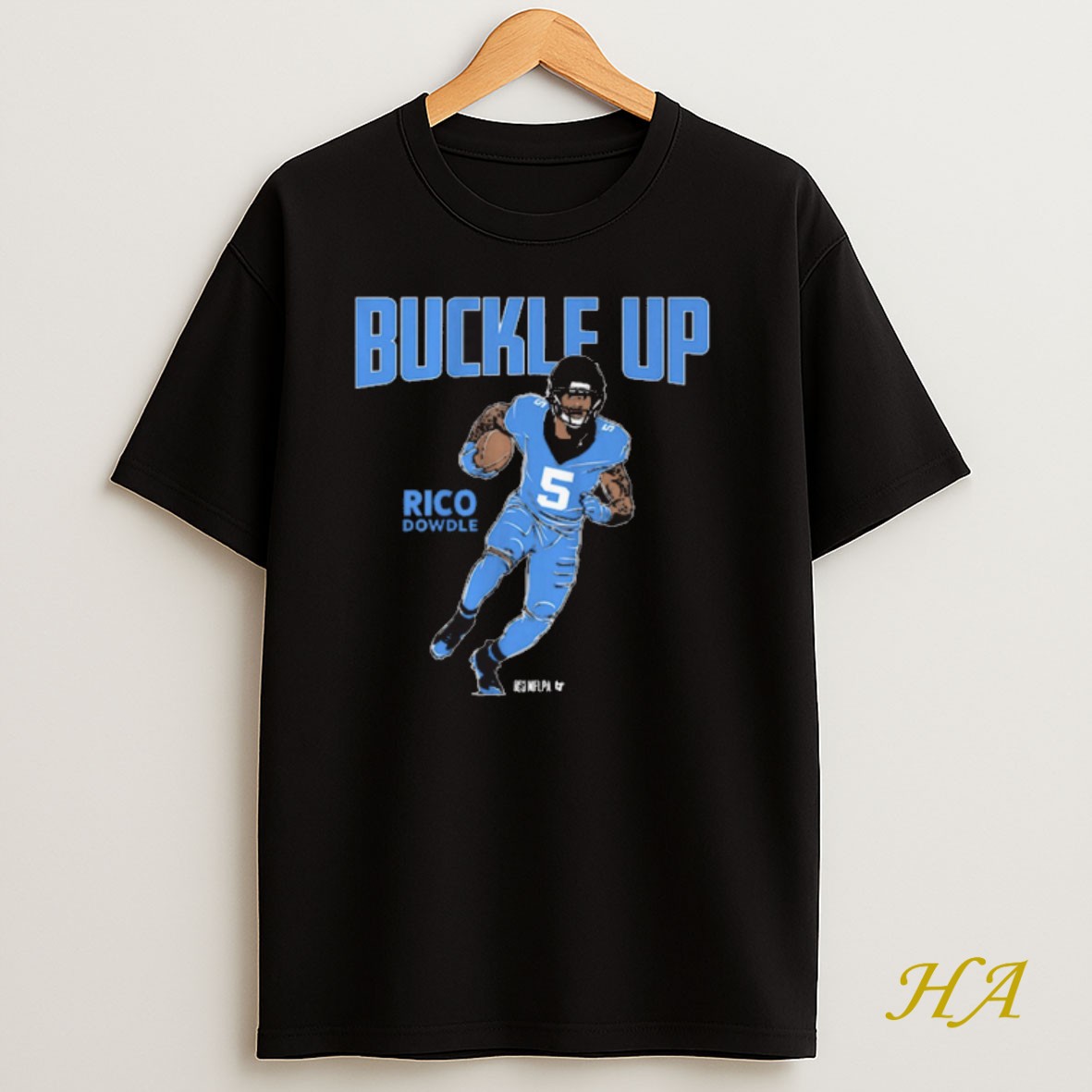 Official Rico Dowdle Buckle Up Carolina Panthers Nfl 2025 T Shirt