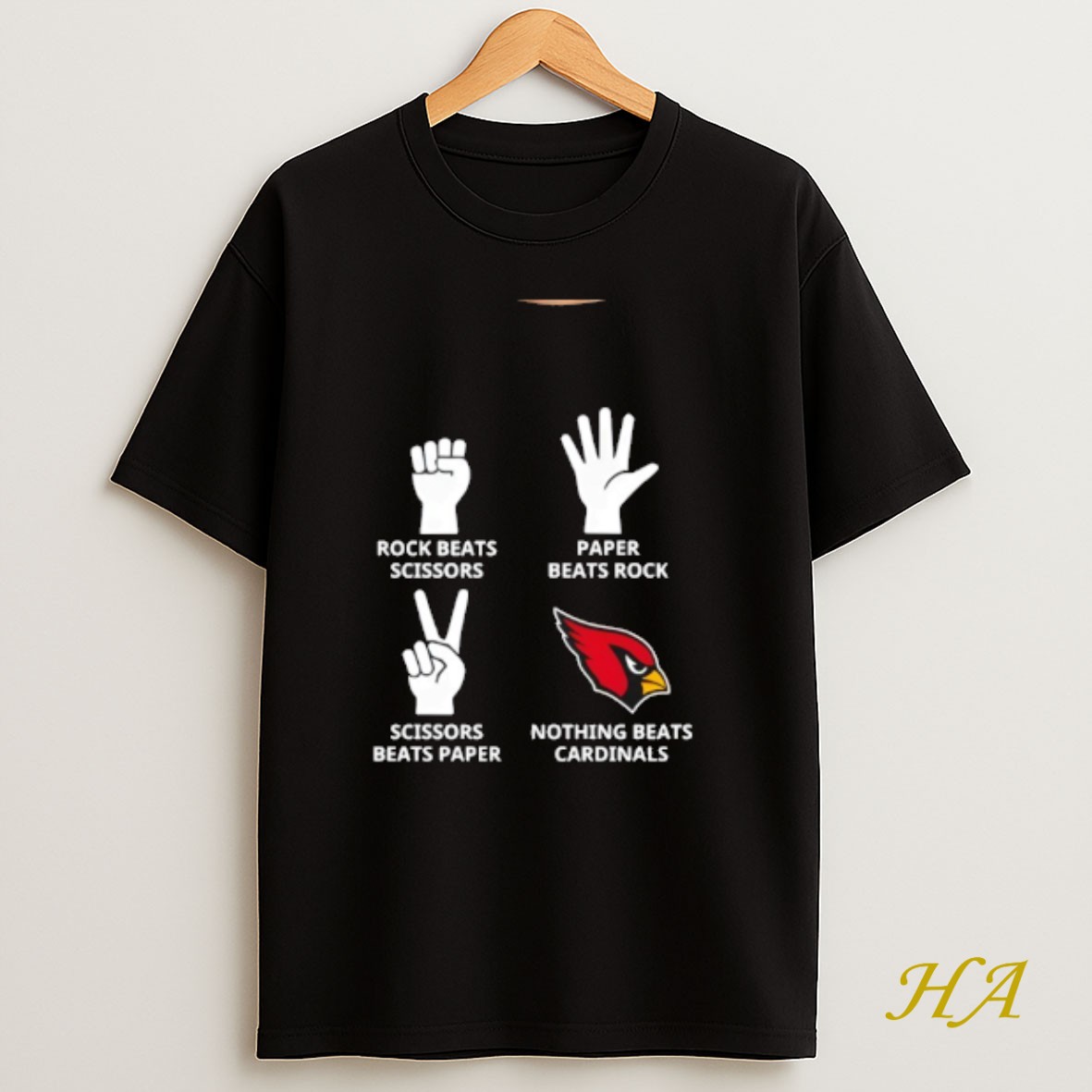 Official Rock Beats Scissors Paper Beats Rock Scissors Beats Paper Nothing Beats Cardinals Arizona Cardinals T Shirt