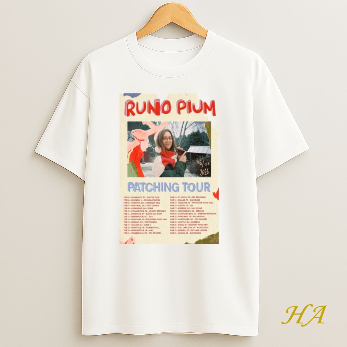 Official Runo Plum Patching Tour February March 2026 Shirt