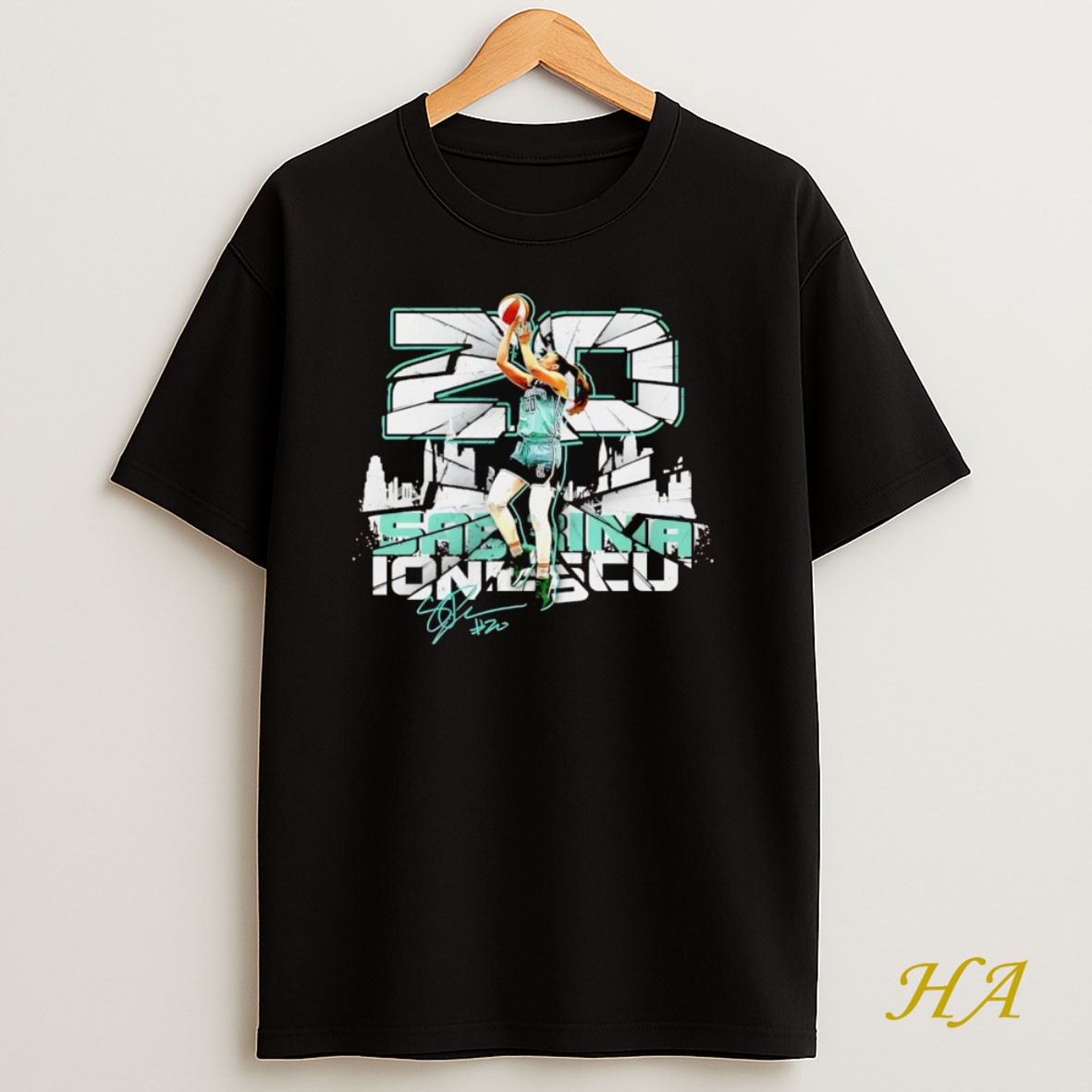 Official Sabrina Ionescu Layups Skyline Signature New York Liberty T Shirt