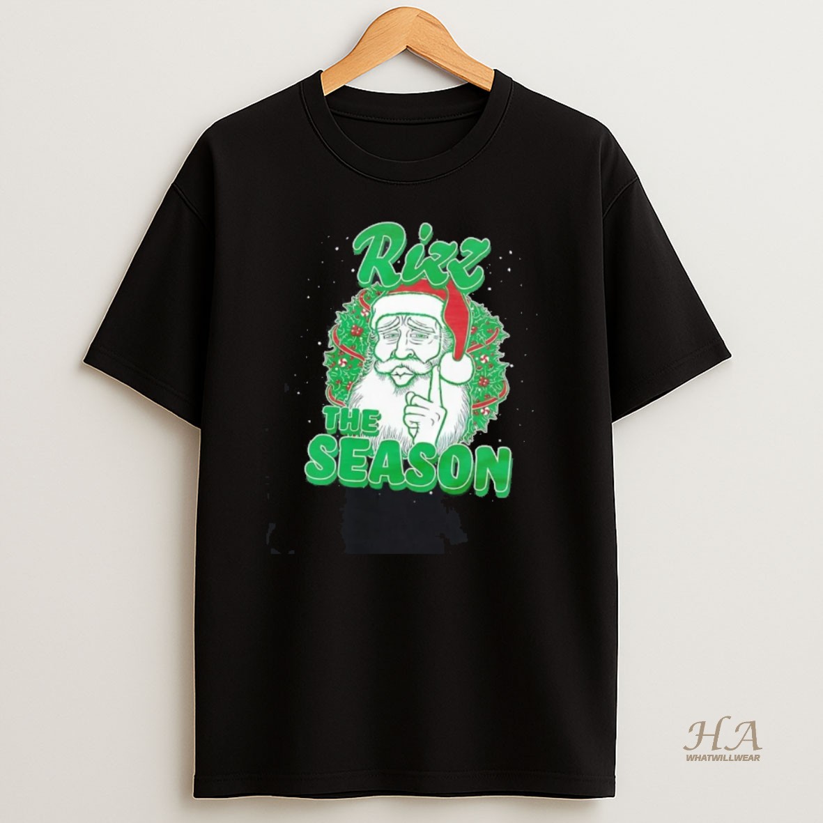 Official Santa Rizz The Season Christmas Wreath Shirt