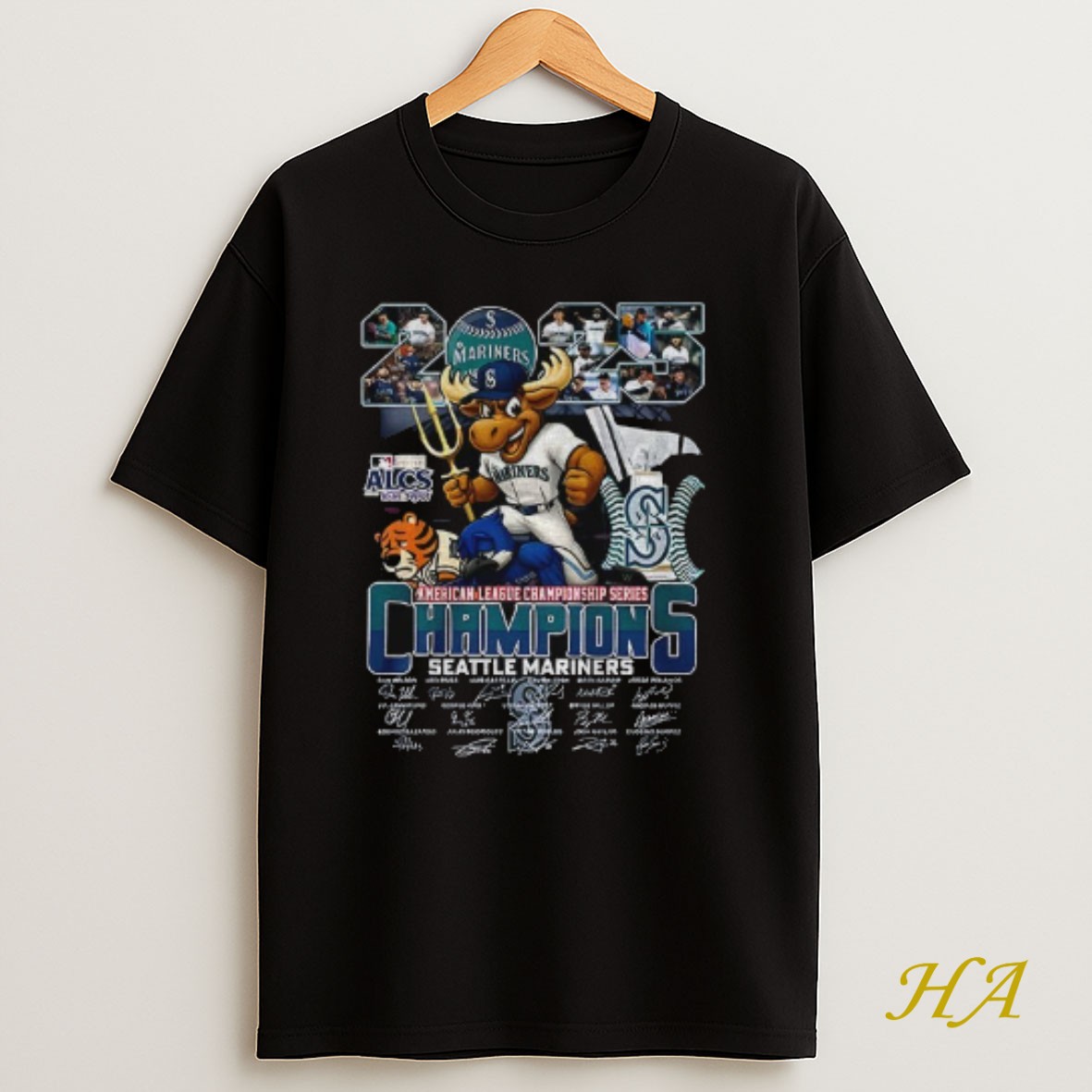 Official Seattle Mariners 2025 American League Championship Series Champions Alcs Signatures T Shirt