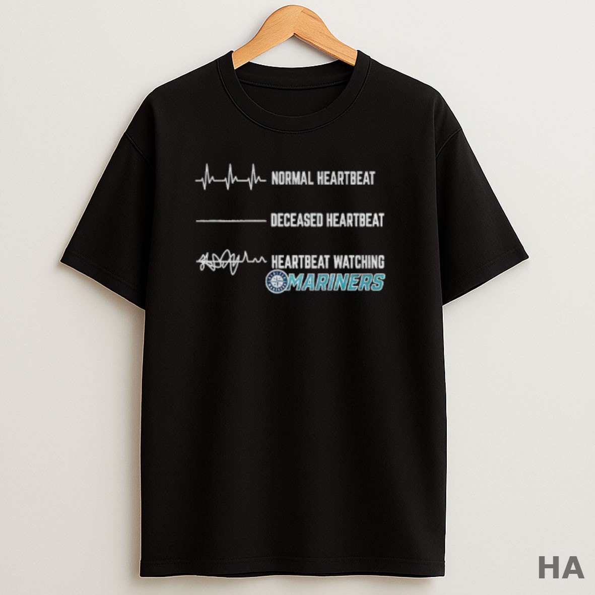 Official Seattle Mariners Normal Heartbeat Deceased Heartbeat Heartbeat Watching Mlb Baseball T Shirt
