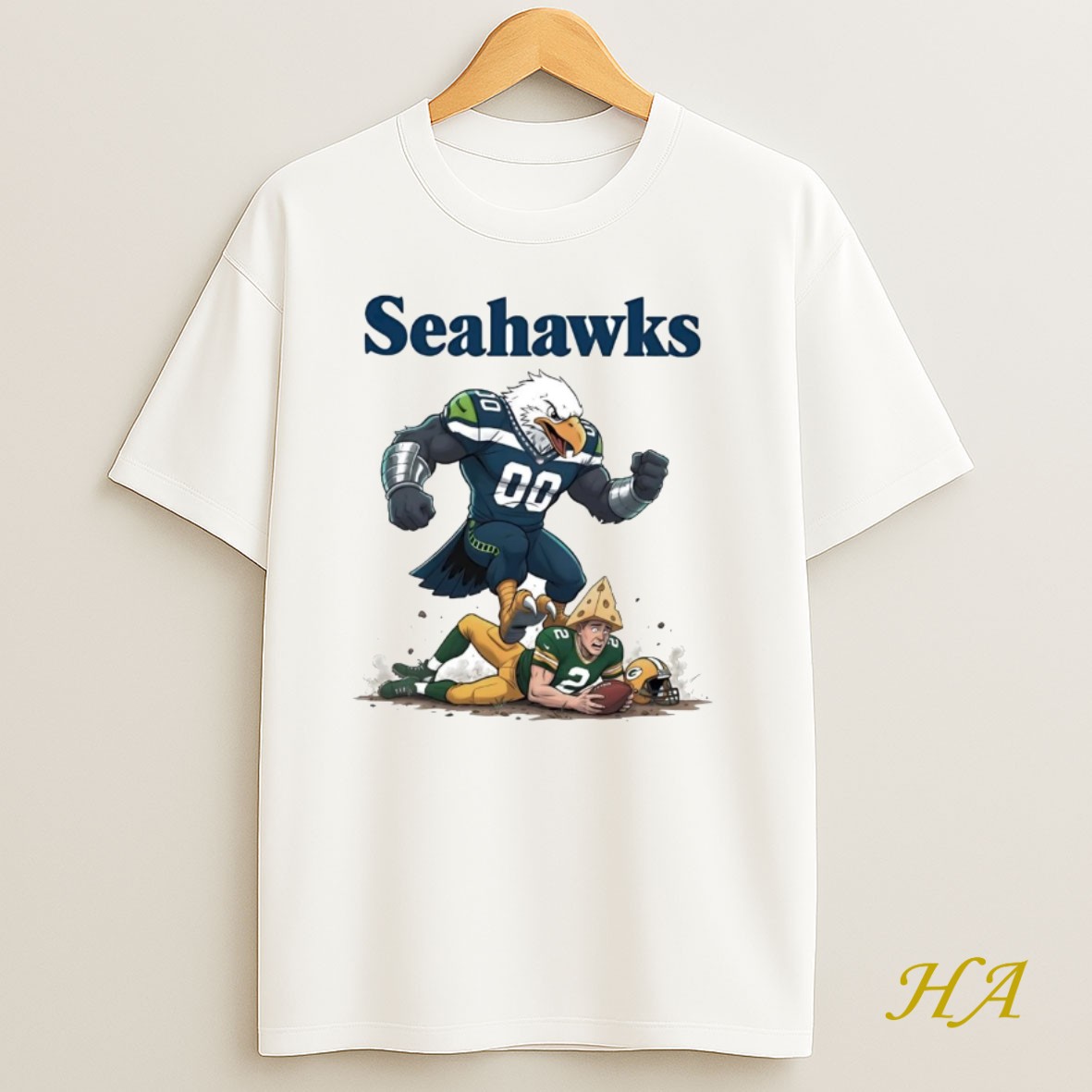 Official Seattle Seahawks Tread On Green Bay Packers Mascot T Shirt