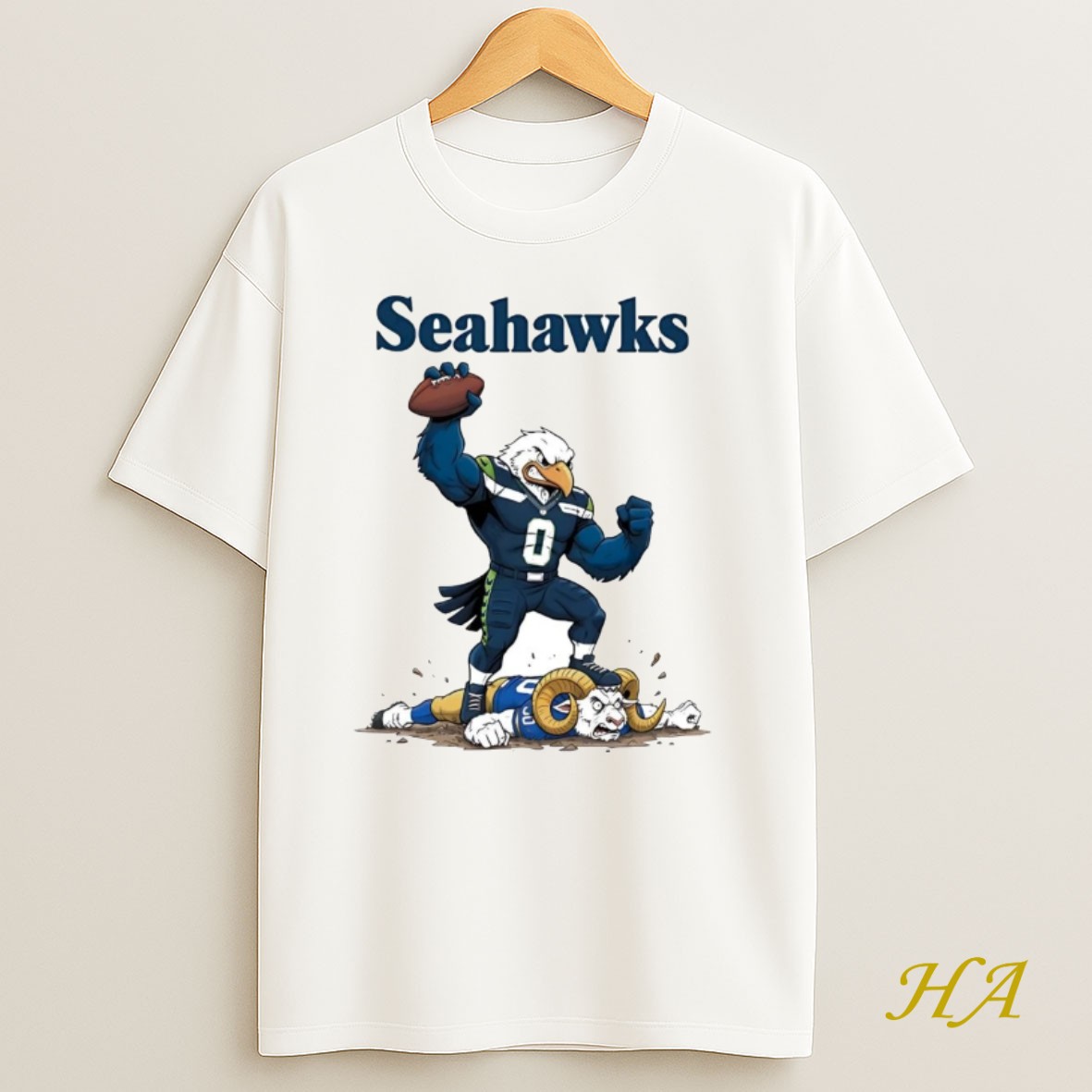 Official Seattle Seahawks Tread On Los Angeles Rams Mascot T Shirt