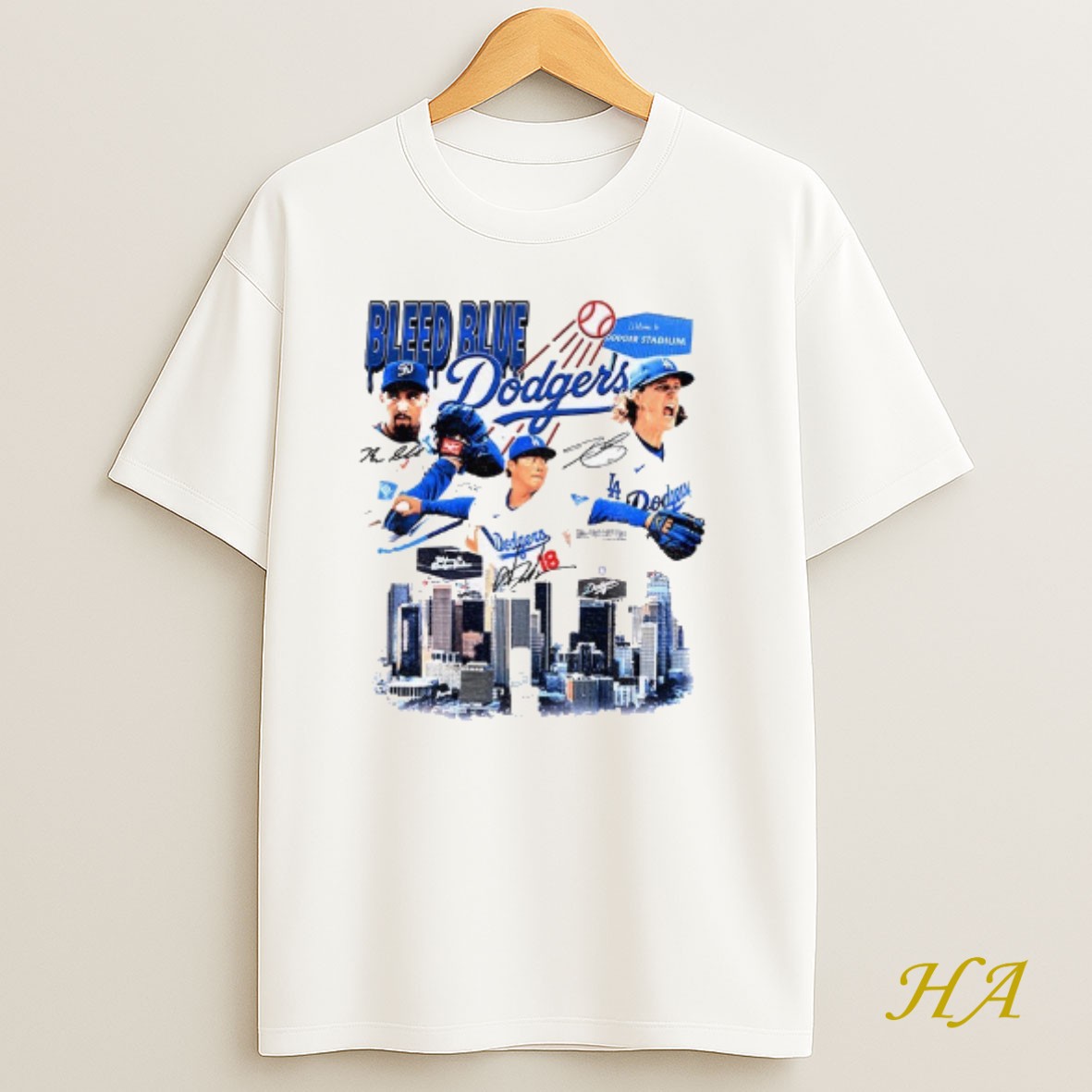 Official Shohei Ohtani Mookie Betts And Yoshinobu Yamamoto Los Angeles Dodgers Mlb Bleed Blue City Signatures T Shirt