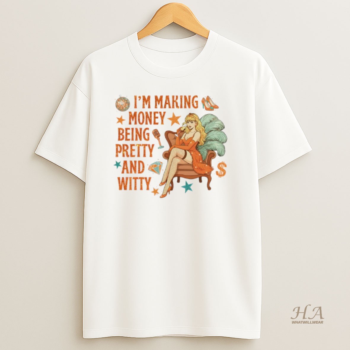 Official Showgirl Era Swiftie Im Making Money Being Pretty And Witty T Shirt