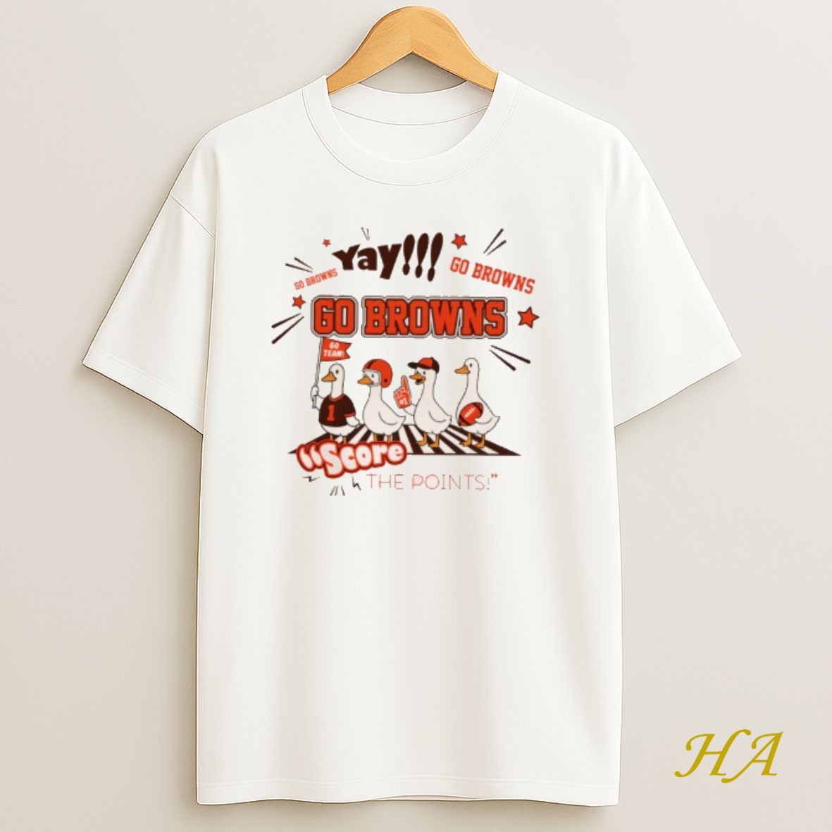 Official Silly Goose Yay Go Browns Score The Points Cleveland Browns Nfl Football 2025 Shirt