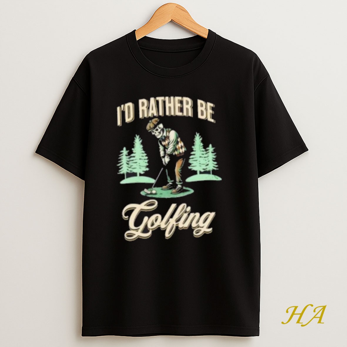 Official Skeleton Id Rather Be Golfing T Shirt