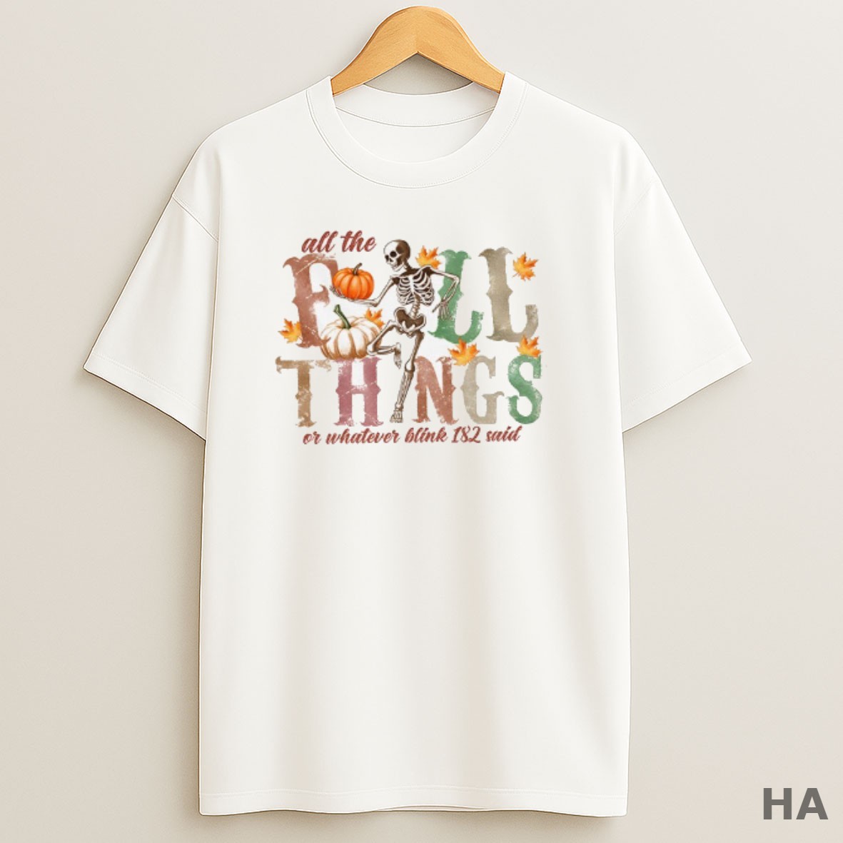Official Skeleton Dancing Pumpkin All The Fall Things Or Whatever Blink 182 Said Halloween T Shirt