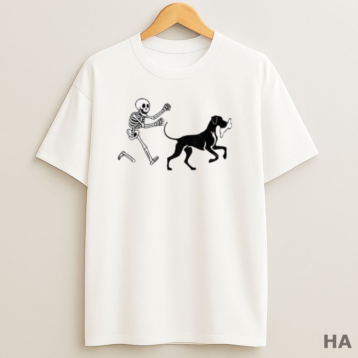 Official Skeleton Pursue Dog Funny Meme Halloween T Shirt