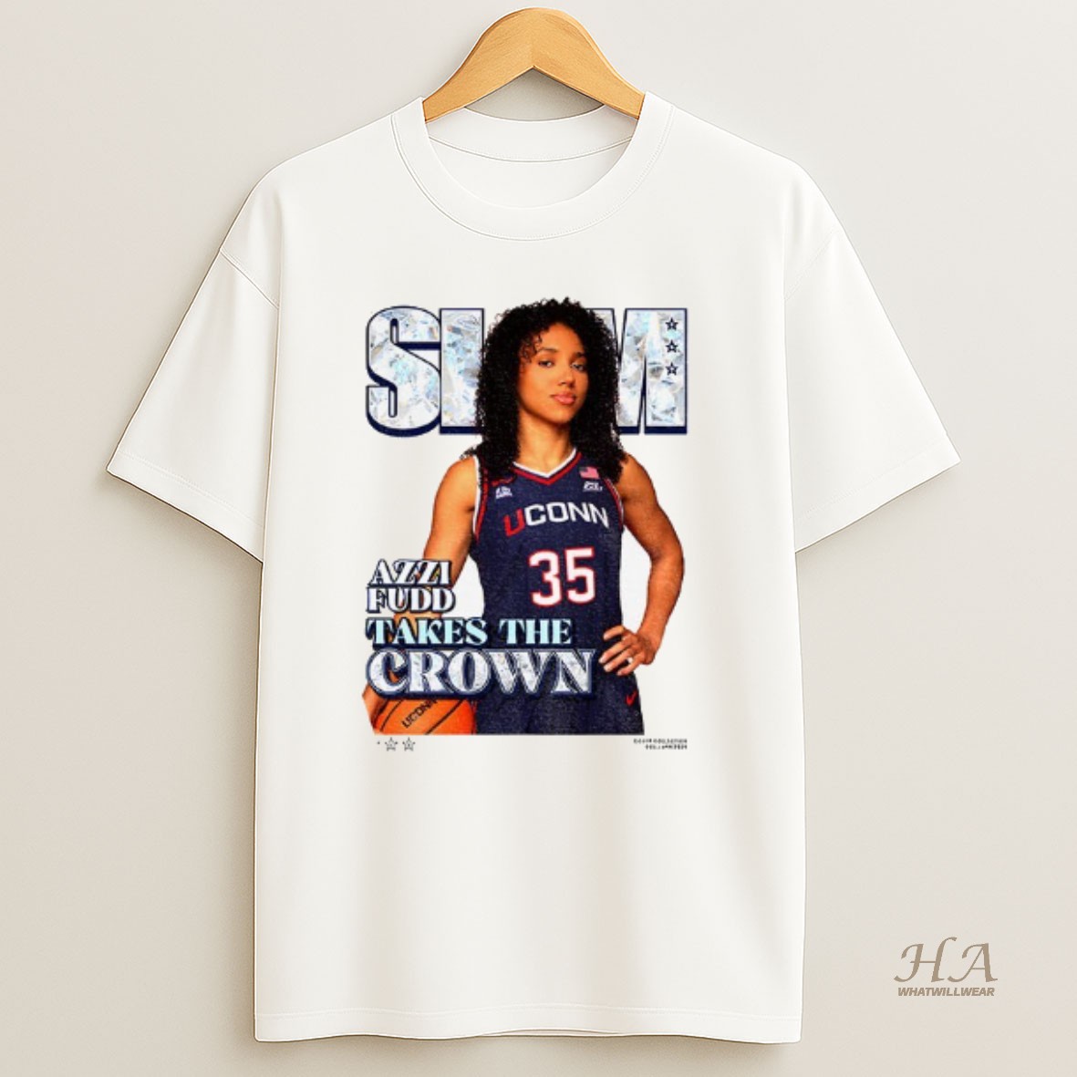 Official Slam Azzi Fudd Takes The Crown Uconn Huskies Big East Conference Wnba Shirt