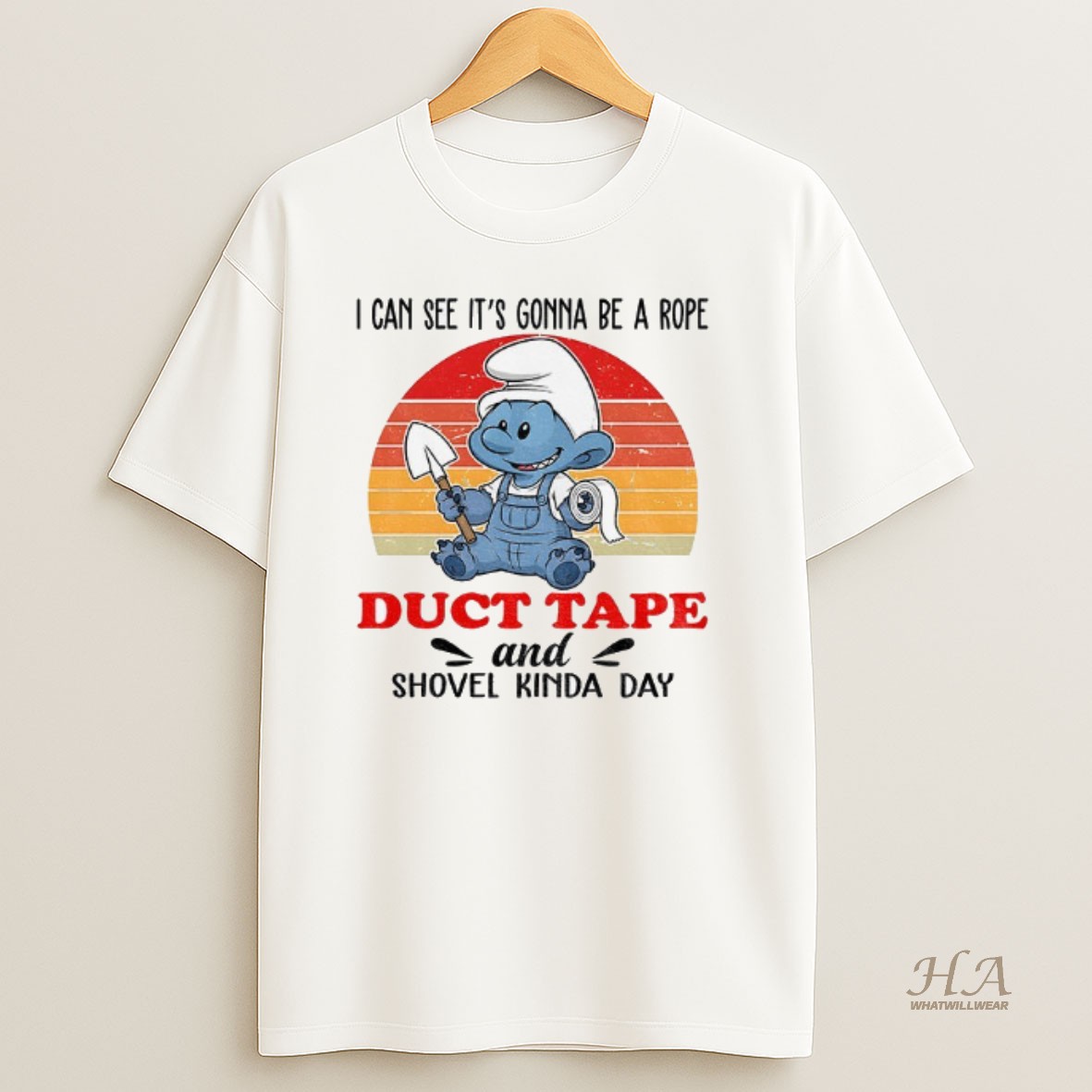 Official Smurf I Can See Its Gonna Be A Rope Duct Tape And Shovel Kinda Day Vintage Shirt
