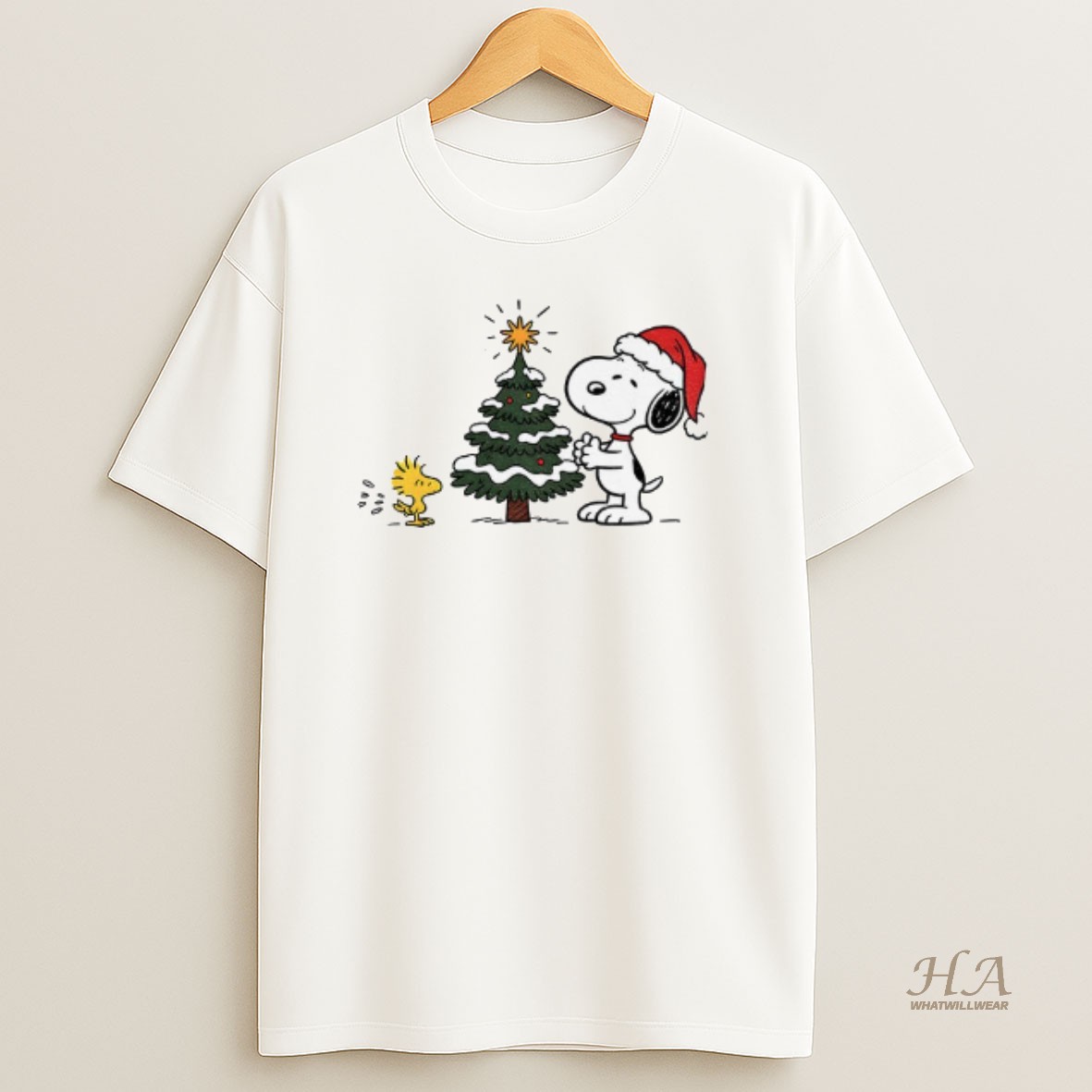 Official Snoopy Santa Hat And Woodstock Christmas Tree Merry Christmas 2025 T Shirt