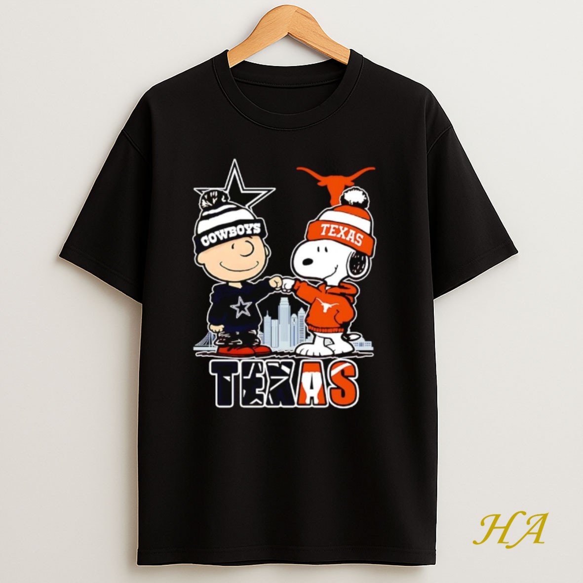Official Snoopy And Charlie Brown Texas City Cowboys And Longhorns T Shirt